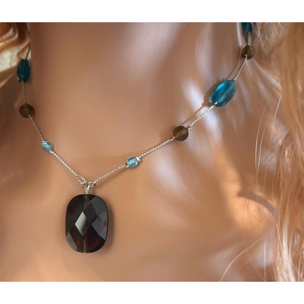 Lia Sophia Necklace Romantic Whimsigoth Fairycore  Beaded Silver Tone Boho 21313